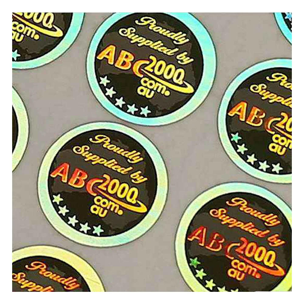 customised printing 3D hologram label sticker printed reflective labels die cut holographic vinyl logo stickers sheet roll rolls
