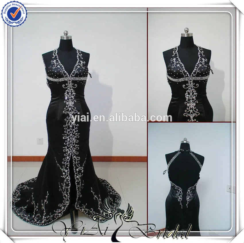 ya0045 повод бисером черный секси длинный турецкая вечернее платье 2015