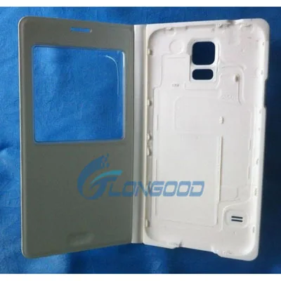 новый продукт на выставке сенсорным s- вид из окна флип смарт-покрытие кожаный чехол для samsung галактики s5 i9600