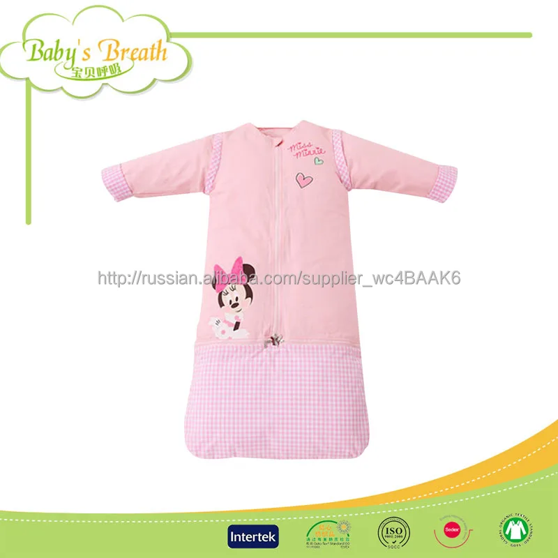 BSB069 хорошие дышащие эко-органический хлопок водонепроницаемый образец вязания ребенка спальный мешок