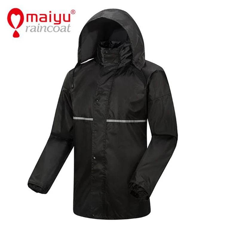 
Rain Poncho Jacket Coat Adults Hooded Waterproof Outdoor Raincoat For Men 