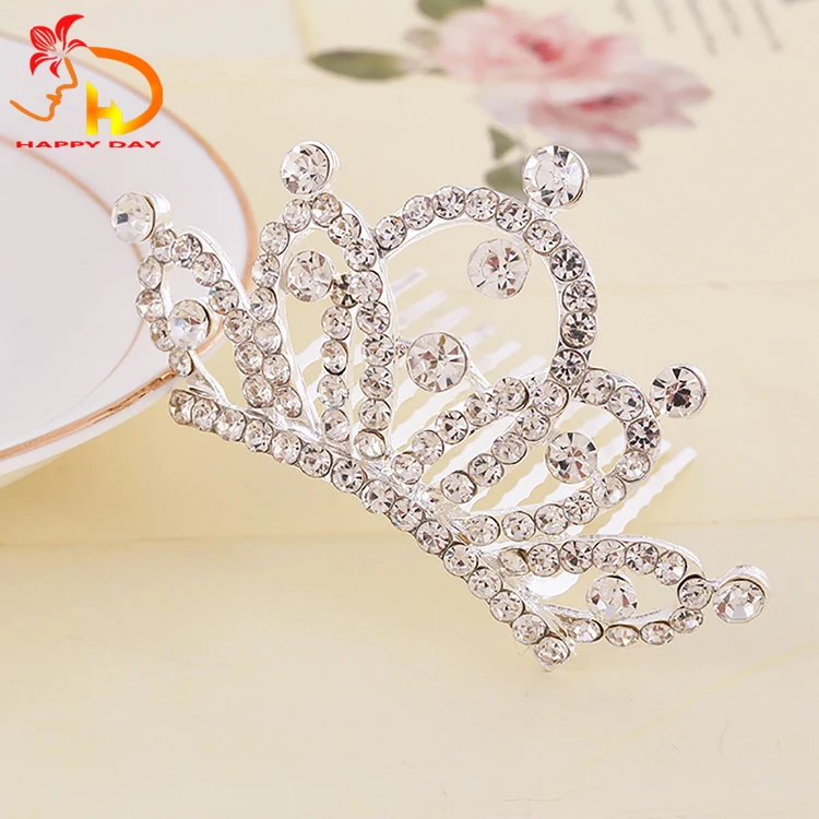 Wholesale Princess Colorful Rhinestone Crown Hair Accessories Bridal Tiara