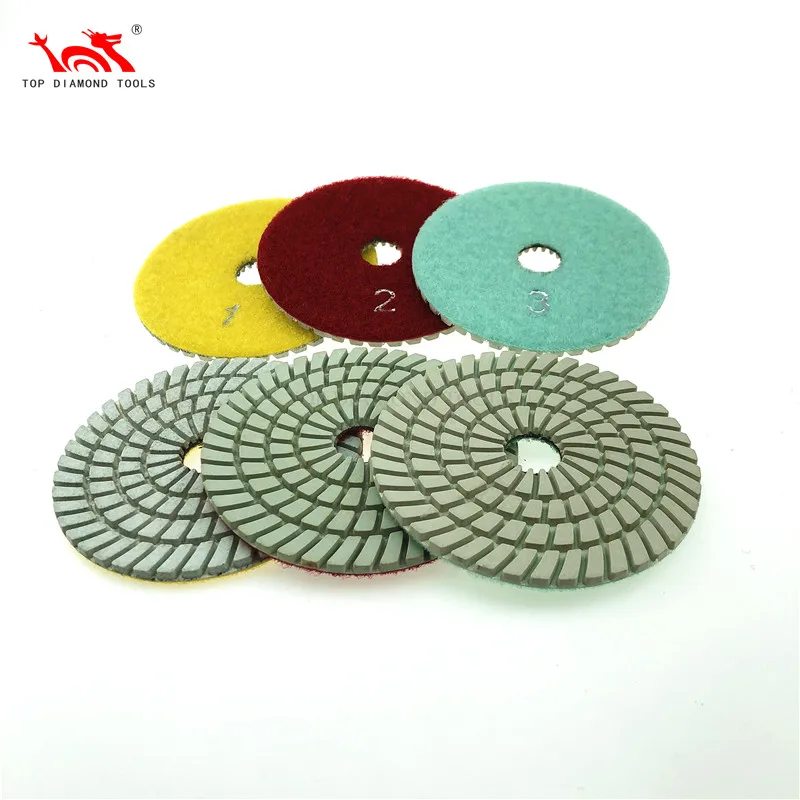 Wet or Dry Used Flexible Diamond Polishing Pads For Angle Grinder Engineered Stone Granite Marble Quartz Stone Grinding Tools