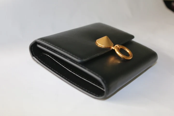 Ladies long PU leather black purse card bag fashionable wallet