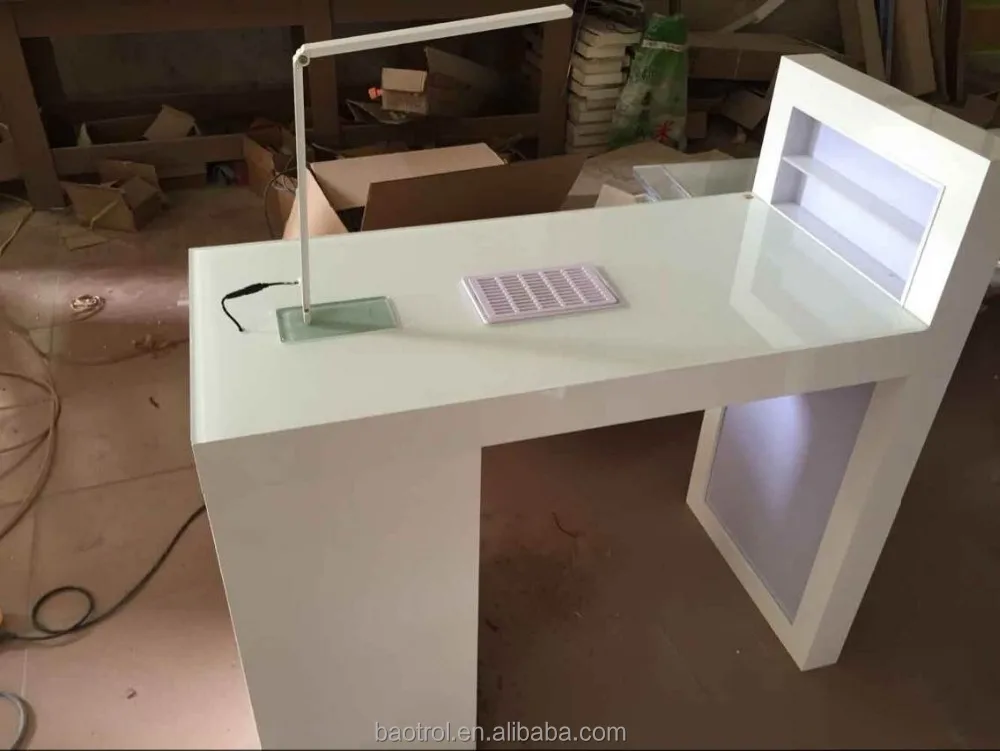 Customized modern design manicure table pure/modified acrylic solid surface nail table