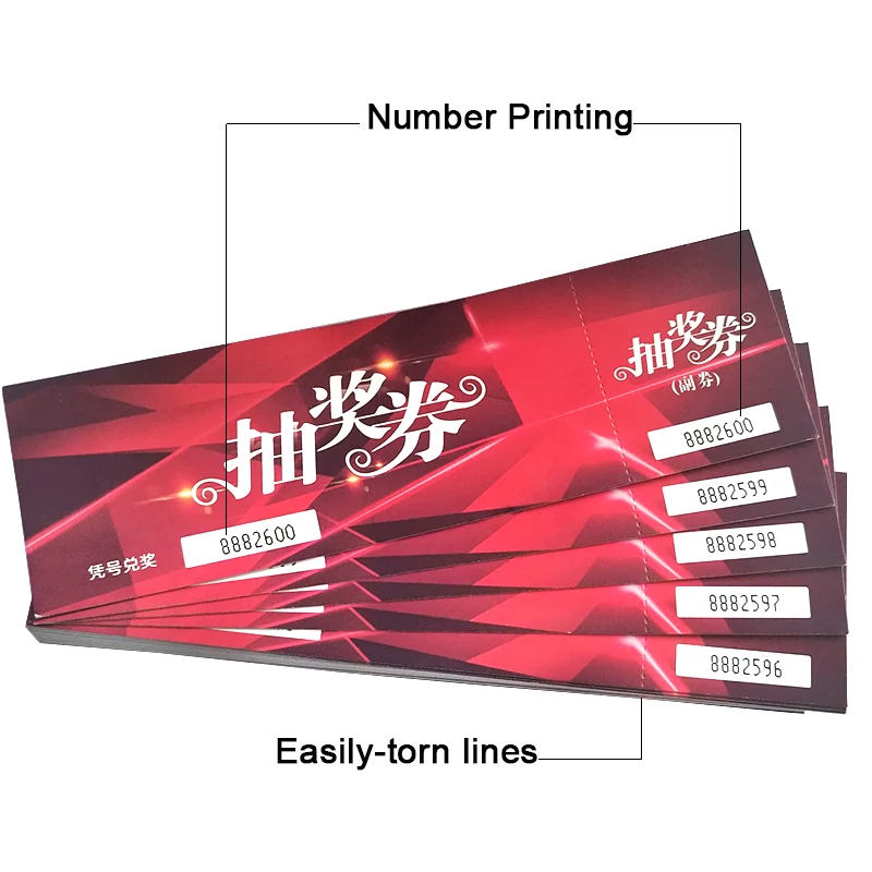 Kinmit Factory Custom Order Lottery Concert Bus Movie Ticket Printing