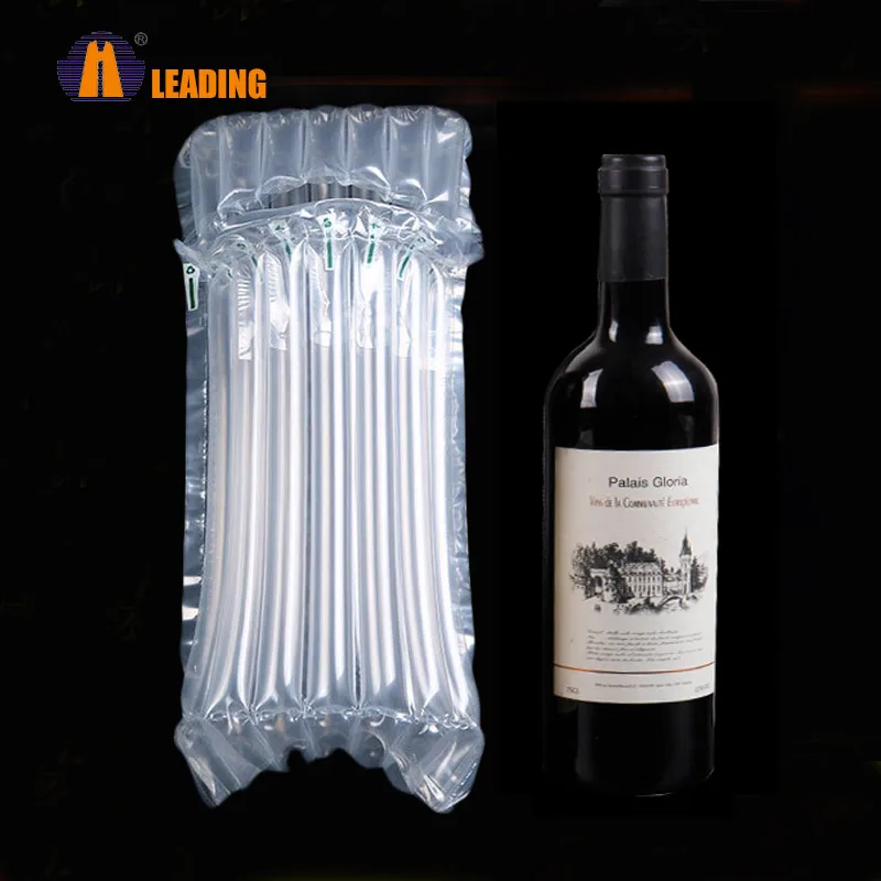 In Stock Blow Up Inflatable Air Column Post Wine Plastic Packing Bubble Bags For Protective Shipping Wine Bottles