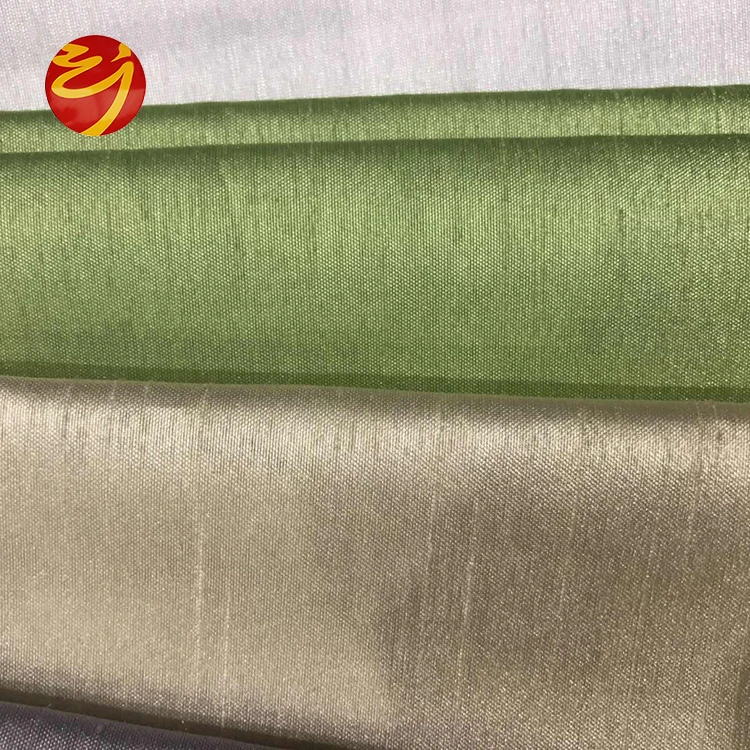 
100% polyester silk taffeta shantung fabric/dupion spain curtain fabric 