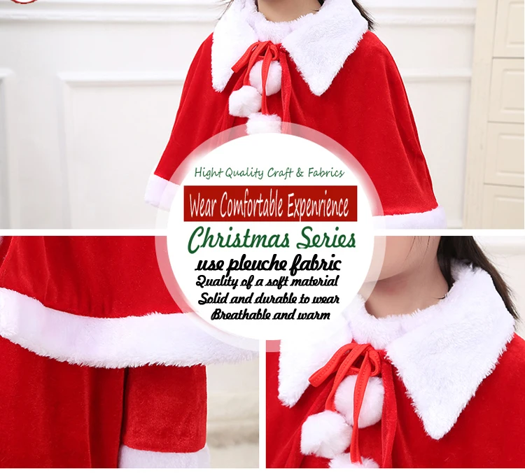 Red Flannelette Children Christmas Costume