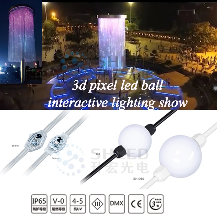 Colour changing hanging curtain ball events 3D Effect RGB LED Ball Light Control