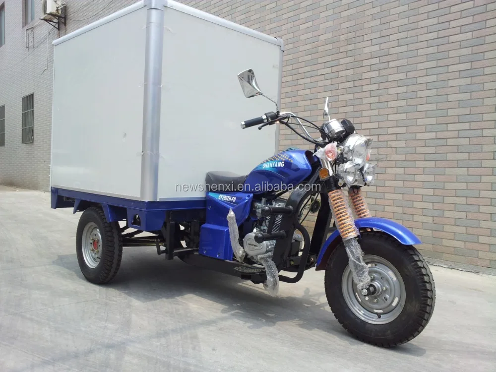 250cc Cheap 3 Wheel Cargo Tricycle With Cloesd Box Motorcycle Gasoline Trike On Sale