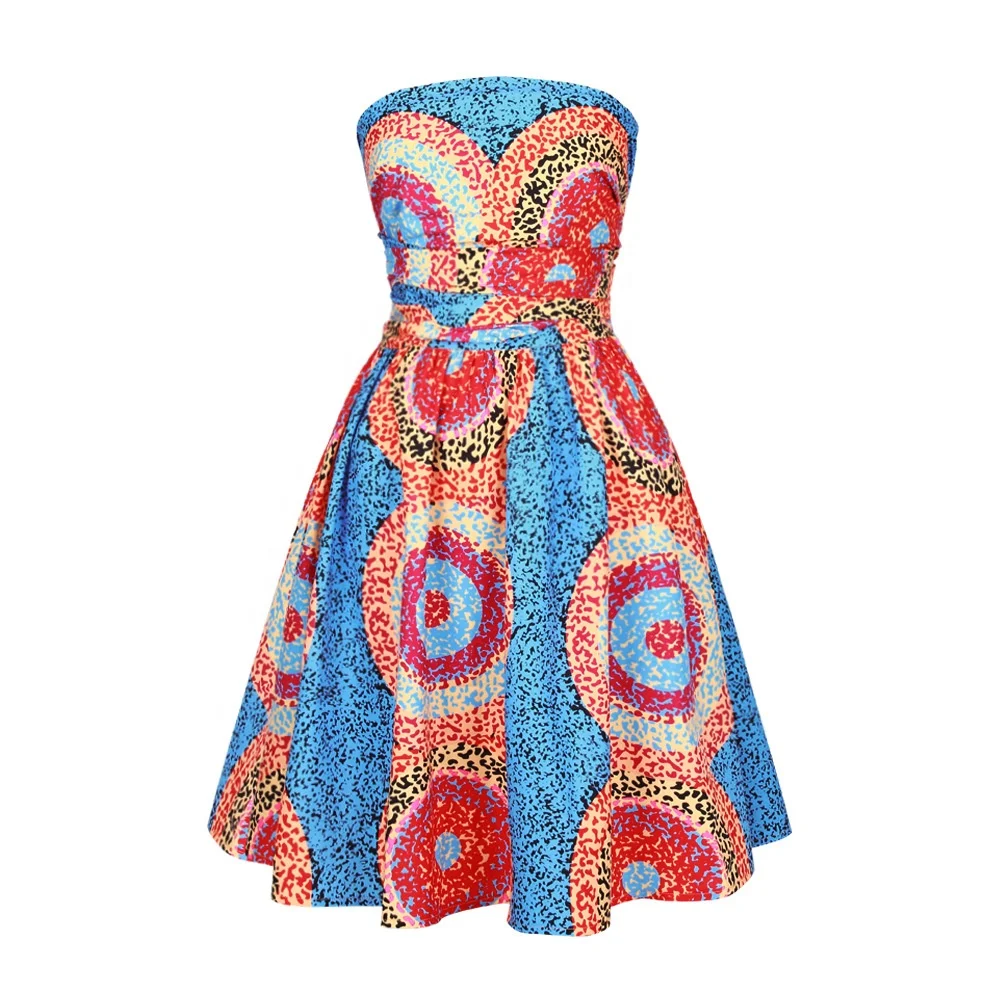 2019 New Collection Fashion Printed African Fancy Kitenge Dress Designs Women Party Dresses
