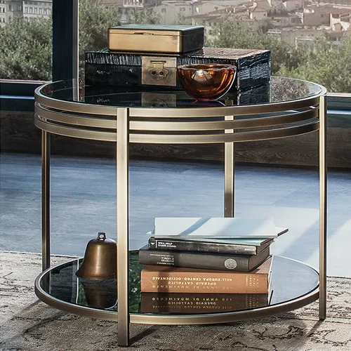 
Round coffee table in glass top 