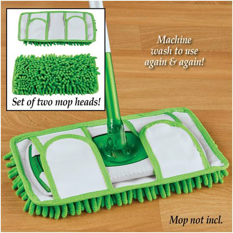 chenille Set 2 Reusable Microfiber Mop Pads Of Sweeper