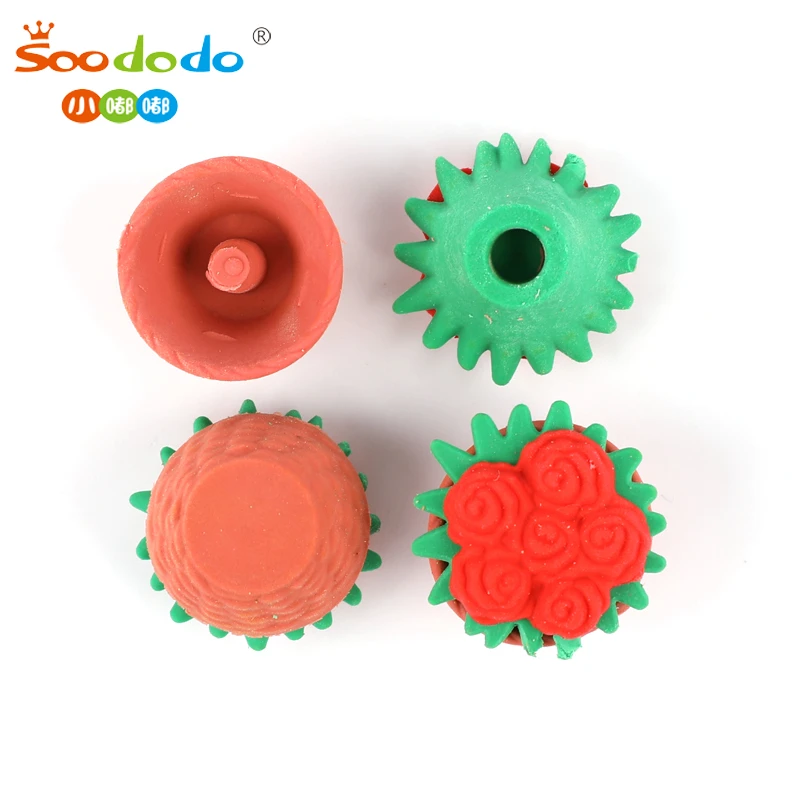 Hot 3d vegetable series stationery Supplies Novelty OEM funny kids removable Cartoon rubber food mini carrot shape pencil eraser