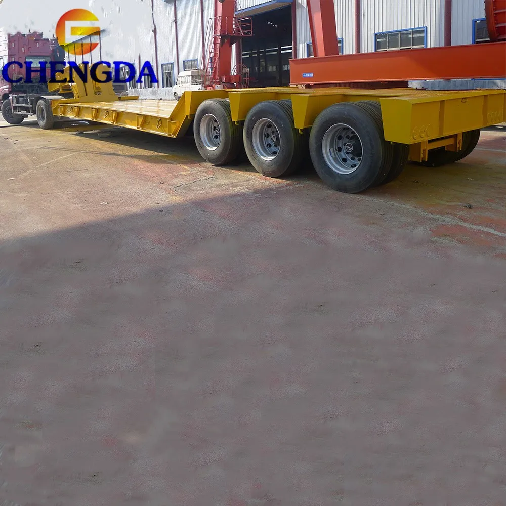 60T 80T 100T Multi axles Lowbed low boy removable gooseneck trailer