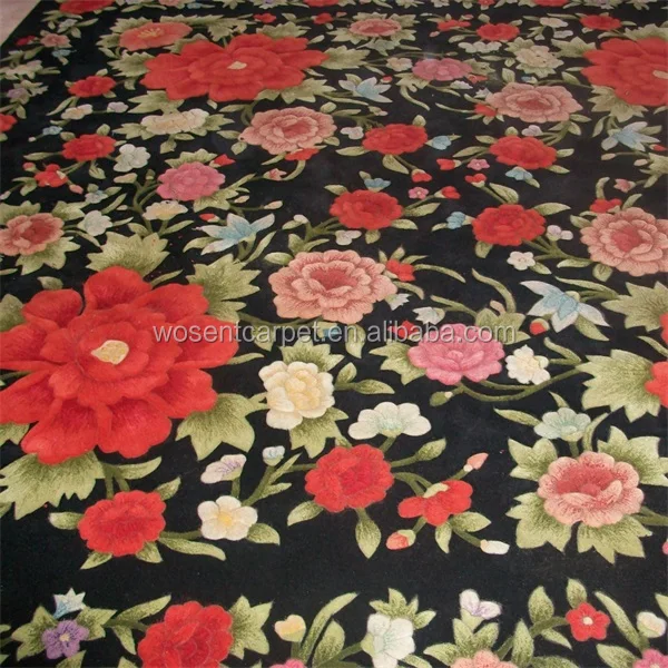 Chinese Wool Handmade Carpet Rug Flower Design Carpets and Rugs Wall to Wall Wool Carpet