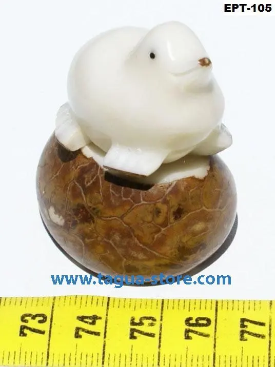 Seal Figurine Hand Carving Sea Animal Miniature Tagua Nut Statue Sculpture Art Ecuador