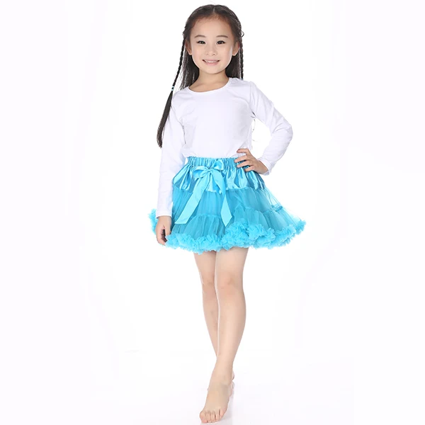 Latest Wholesale Kids Clothes Wear Plain Colorful Girls Party Tulle Skirt
