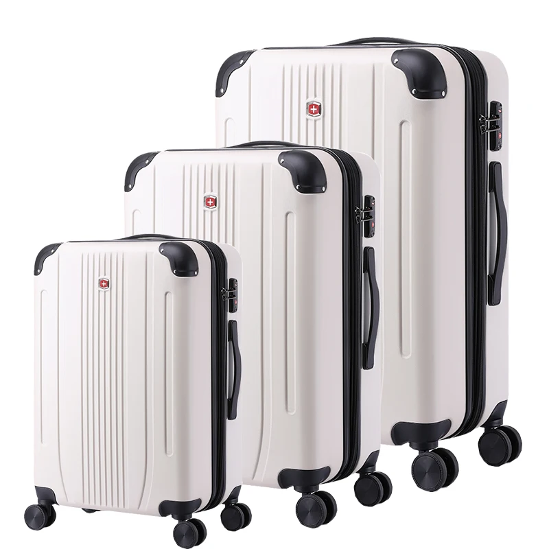 Stock 3pcs ABS&PC hard shell suitcases trolley luggage sky travel luggage sets