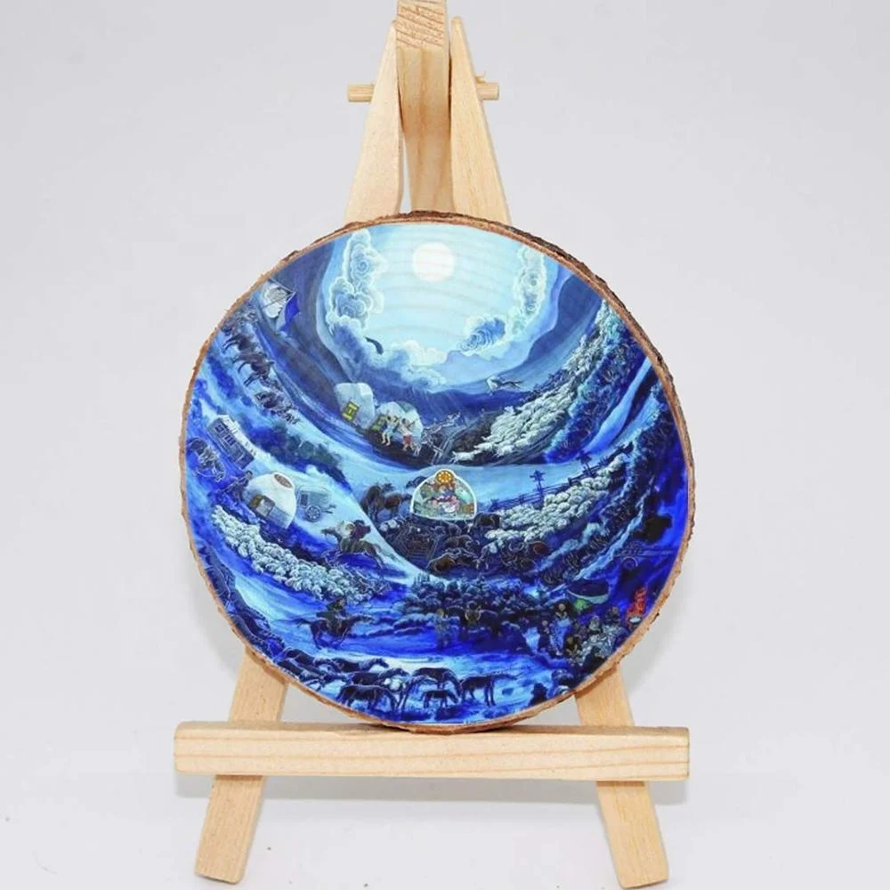 Unfinished Predrilled Round discs Hole Wooden Circles Natural Wood Slices