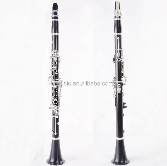 Деревянный кларнет из эбенового дерева с посеребренным покрытием