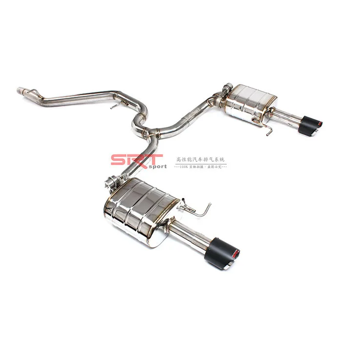 super racing tailpipe flexible exhaust pipe for Volkswagen CC single outlet cat back with quad double tip