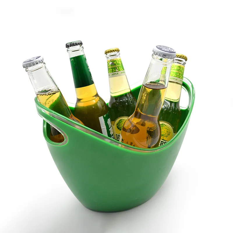 Заводская дешевая овальная форма прозрачный акриловый бар для пивной бутылки вина пластиковое ведро льда