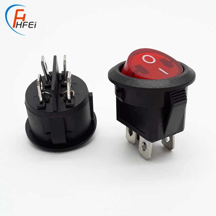rleil 16mm 23mm Diameter Round ON-OFF Rocker Switch t105 250V