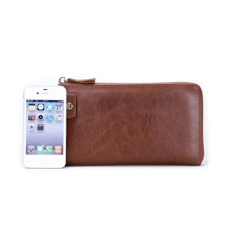 100% Cow Genuine Leather High Quality Hardware Men Casual Clutch Bag Vintage Day Clutches Hand Bag Multifunctional Bags