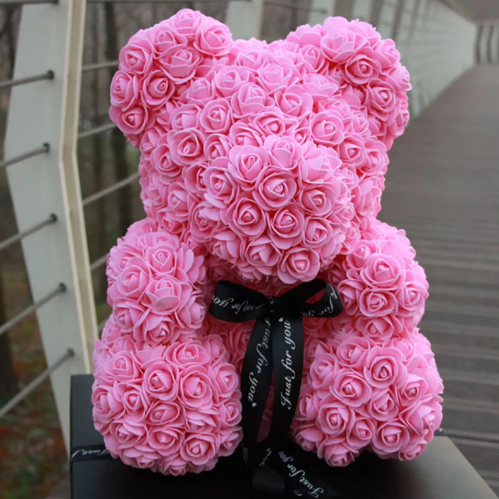 
Business Gift Ideas Christmas Artificial Flowers Foam Rose Bear Teddy Bear Rose 