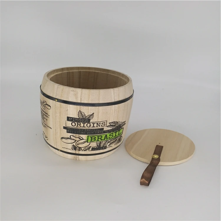 Wholesale handmade vintage wooden candy bucket barrel jar