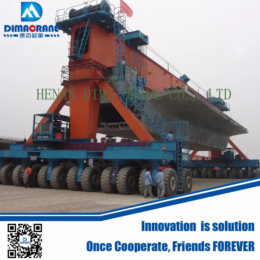 900 ton rubber tire bridge beam straddle carrier gantry crane for high speed railway construction