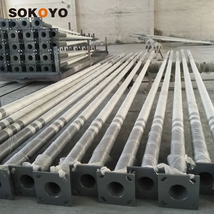 Hexagonal Galvanized  Pole Highway Light Poles for Solar Street Light