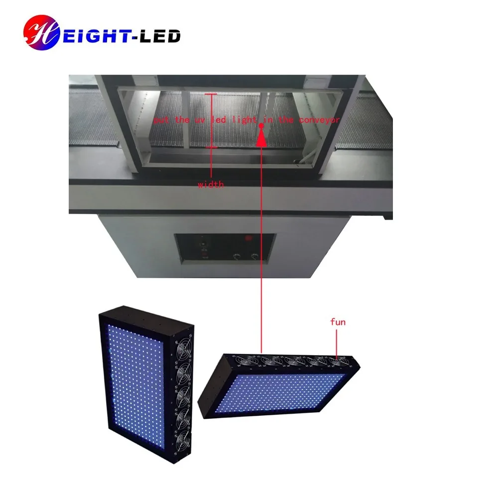 Professional factory facade LED conveyor belt UV curing machine for curing