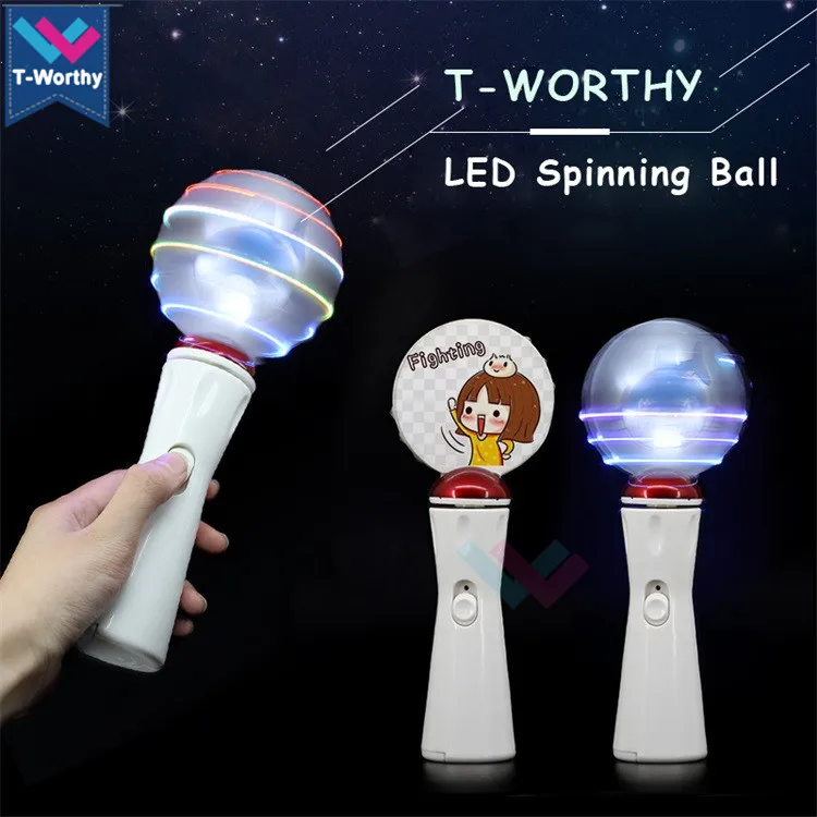 Amusement Park Festival Flashing LED Light Toy LED Ball Shaped Spinning Wand lights