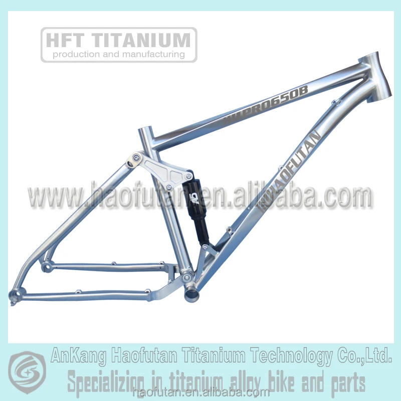 The Most Professional of Gr9 Titanium 650B/26er/29er Mountain/fat Bike Full Suspension Frame