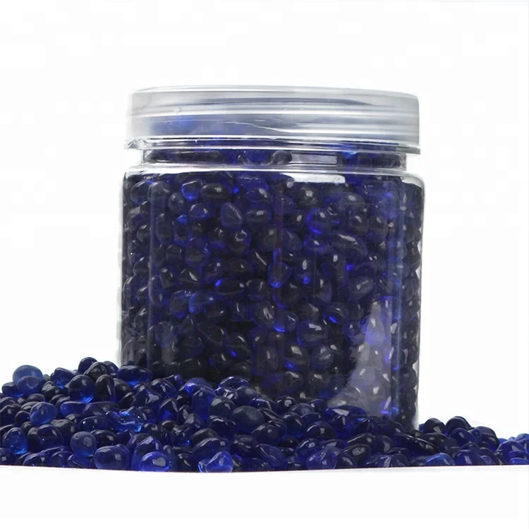 2-6mm Wholesale High Luster Cobalt Blue Glass Beads Sapphire Blue Fire Glass Pebbles for Fire Pit Patio DIY Artworks Decor