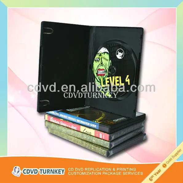 DVD5 DVD9 in 14mm clear Dvd case Package