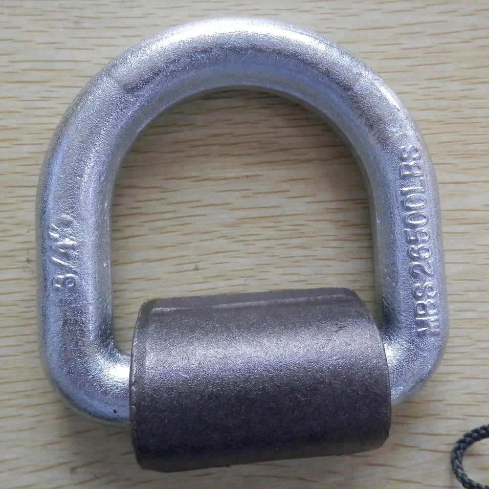 Steel Forged Lashing D Ring with Wrap Welded on Bracket for Chain Link