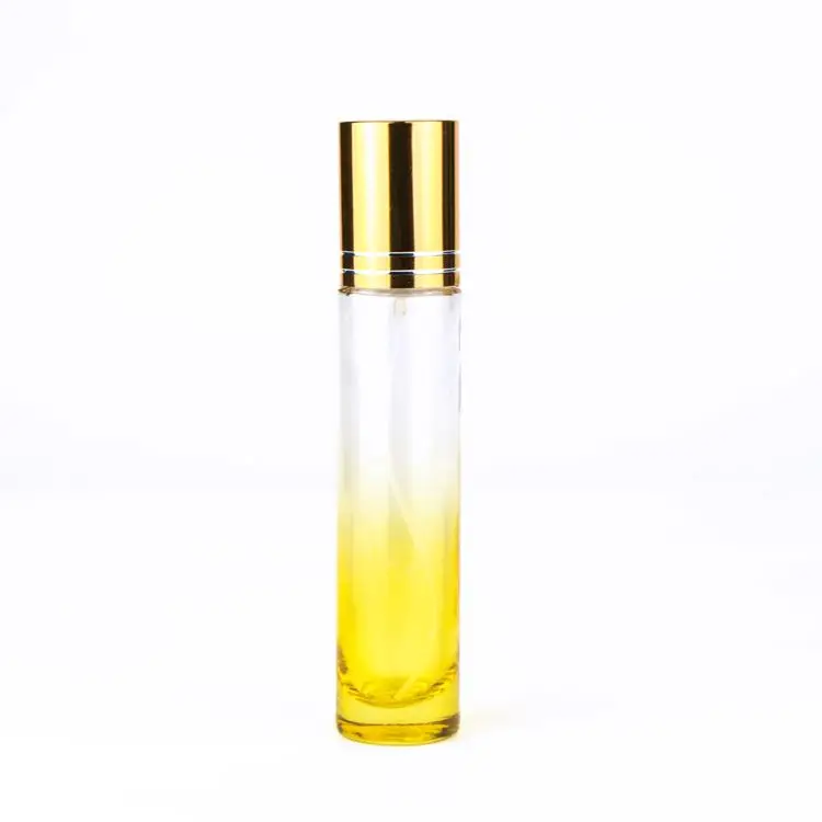 Beautiful new 50ml empty cylinder shape spray pump 50 ml gradient cylindrical thick perfume glass bottle