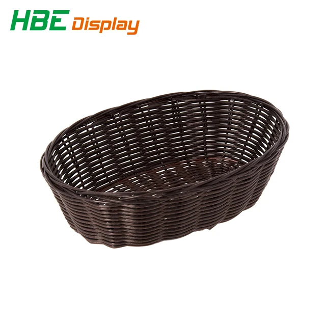 light Brown Oval Hand Woven Willow Wicker Storage Picnic Shopping Hamper Basket