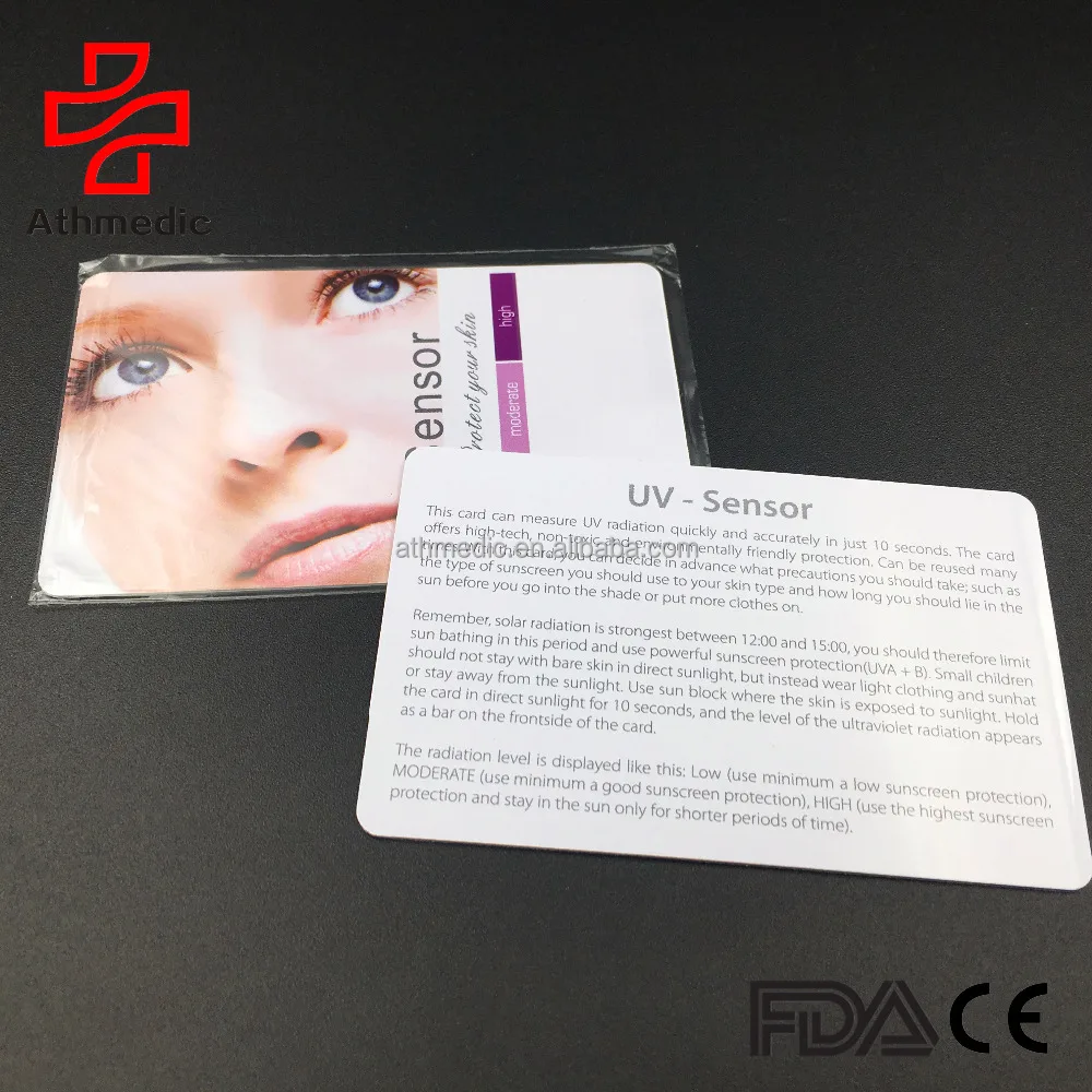2025 Athmedic promotional premiums gift PVC solar sensitive ultraviolet rays outdoor Uv Sun Cards Custom Printed Uv tester