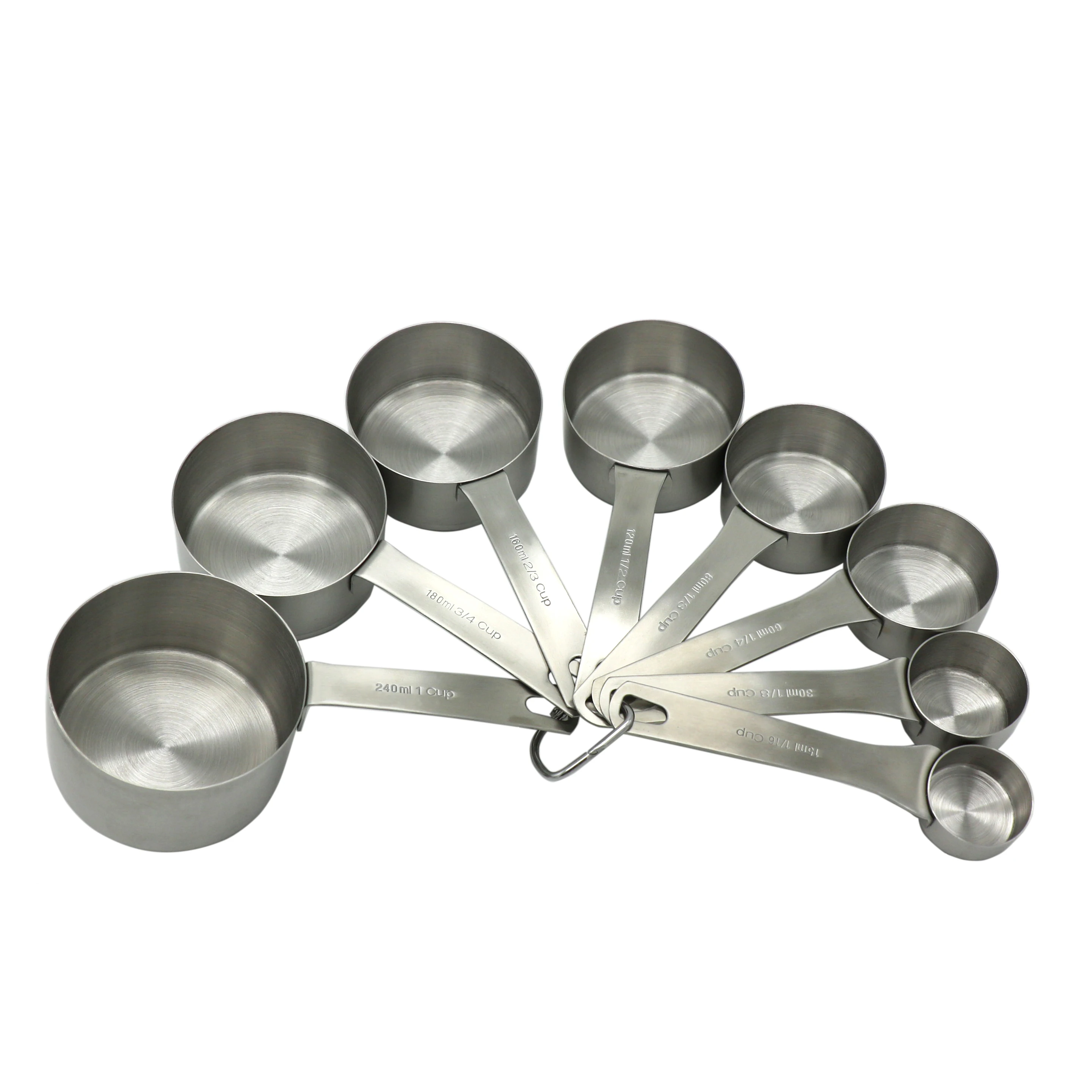 Hot sale Heavy Duty premium 8pcs stainless steel 18/8 kitchen measuring cup set