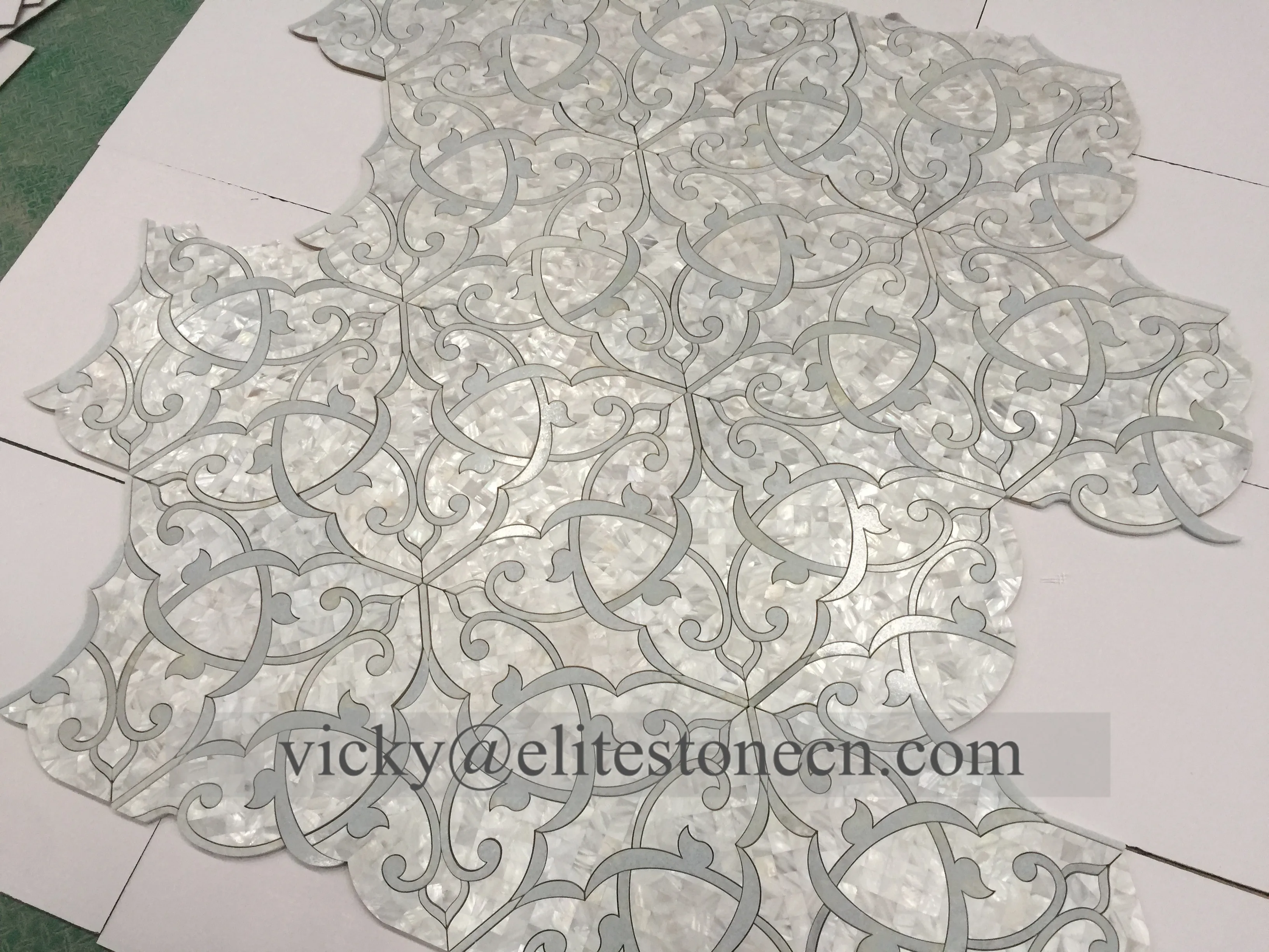 Rhombus marble mosaic, blue marble mosaic tile,marble mosaic