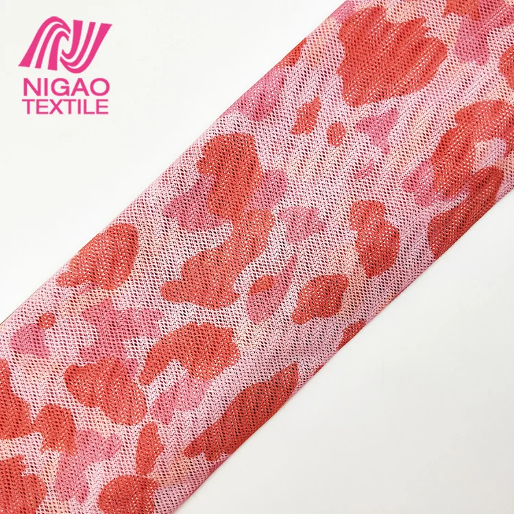 Ткань с напечатанным рисунком на заказ, четырехсторонняя эластичная ткань из полиэстера и спандекса, сетчатая ткань для бикини, женская одежда