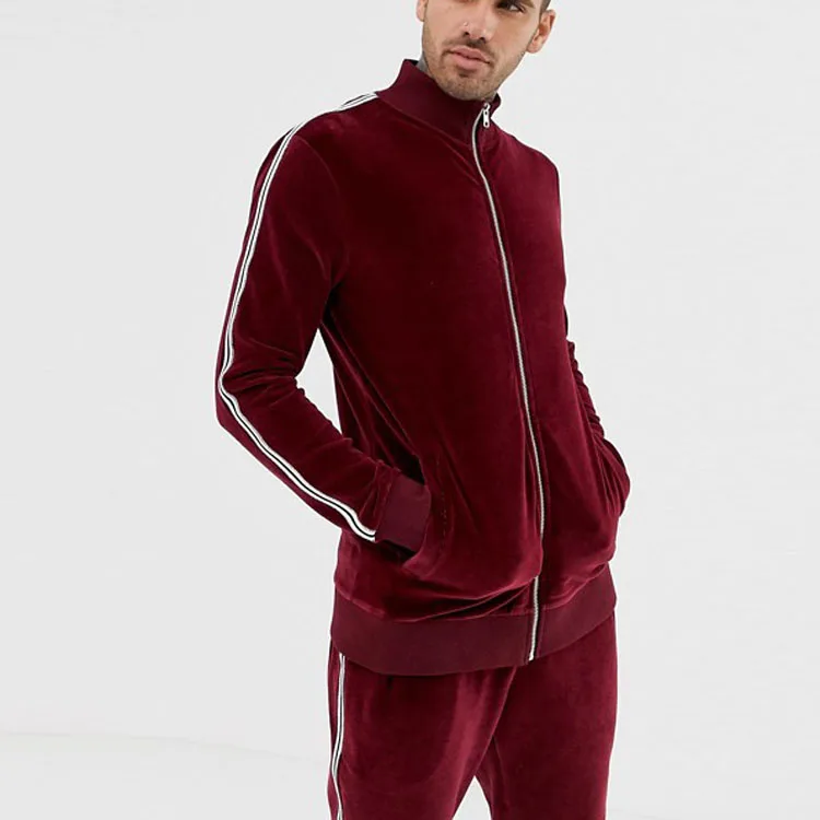 jogging suits wholesale muscle track jacket/super skinny joggers jogger suit men tracksuit in velour