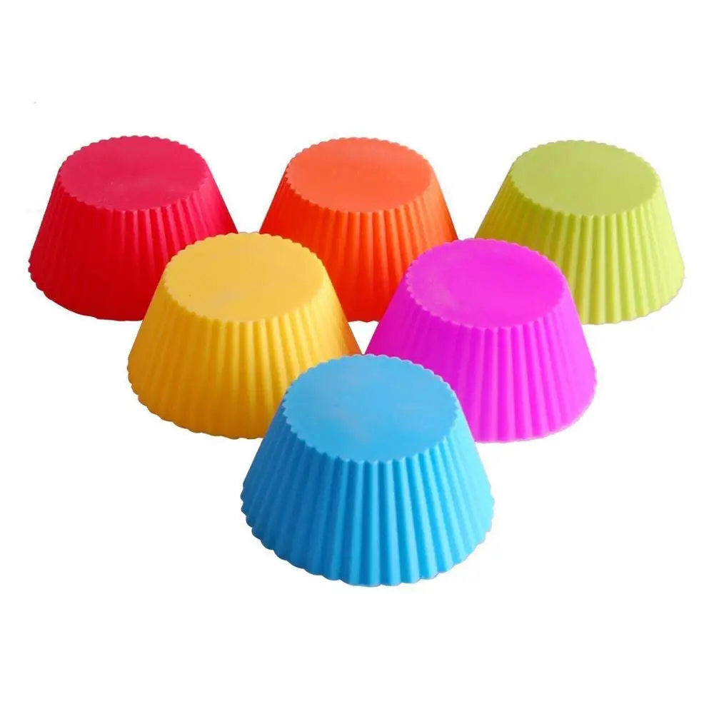 Hot Selling Reusable Silicone Baking Cups Round Shape Muffin Cupcake Liners Maker DIY Kitchen Bakeware