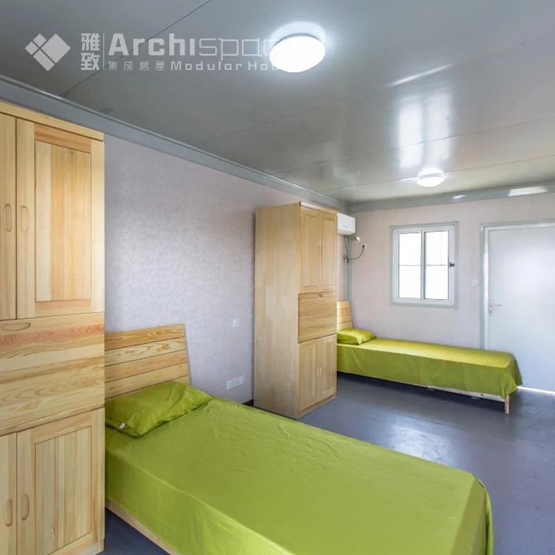 
apartment building with prefab house 