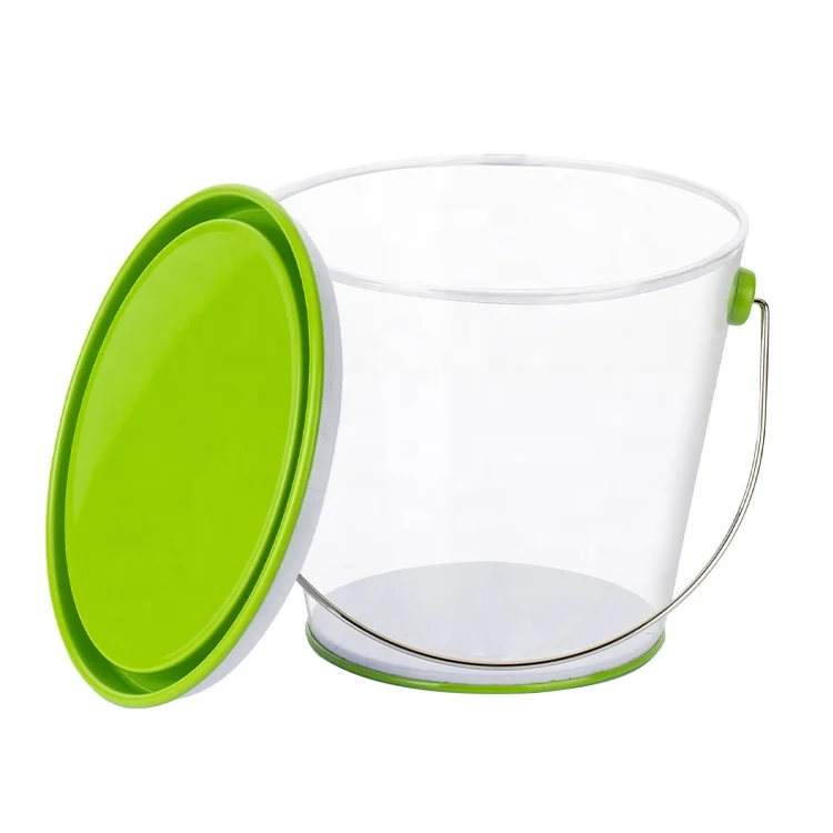 Fashionable design clear plastic tin lid can pattern paint transparent tin can